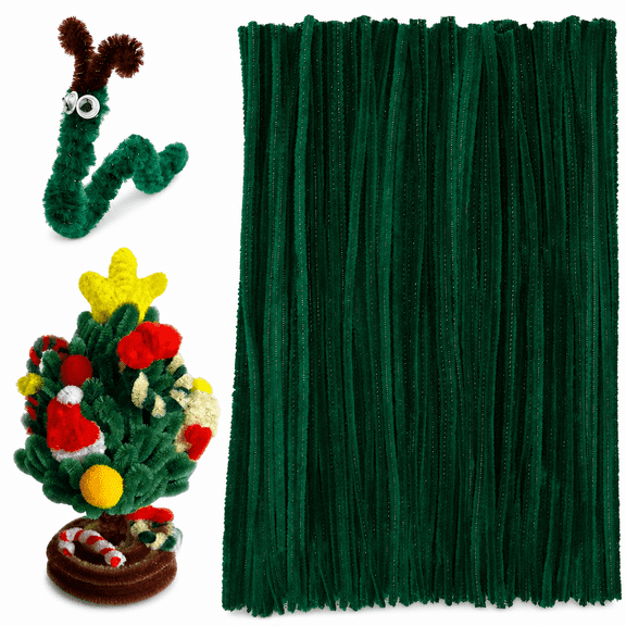 100 Pack Fuzzy Pipe Cleaners Flexible Craft Stems for DIY & Home Cleaning