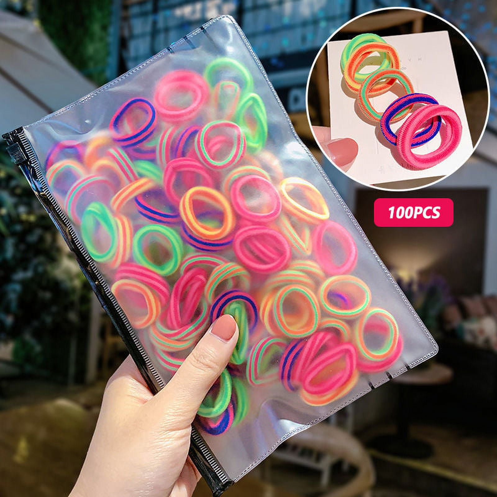  100PCS 2 Inches Fluorescent Hair Ties for Women Girls, Sublaga  Seamless Thick Fluorescent Hair Band, Elastic Hair Ties No Damage Ponytail  Holder (Fluorescent color) : Beauty & Personal Care