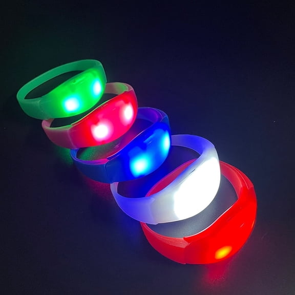 100PCS Glow Bracelets Silicone LED Bracelets Sound Control Glow Bangle Bracelet Wedding Party Favors Christmas Wholesale