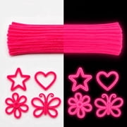 100PCS Glow in the Dark Chenille Sticks, Pipe Cleaners for Crafts, DIY Art Projects and DecorationsRed