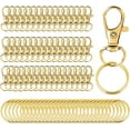 thumbnail image 1 of 100PCS Gold Swivel Snap Hooks with Key Rings,Metal Lanyard Keychain Hooks Lobster Clasps for Key Jewelry DIY Crafts (100), 1 of 5