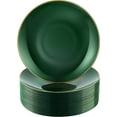 100PCS Green and Gold Plastic Plates for 50 Guests, 7.5 inch Disposable Salad Plates with Gold