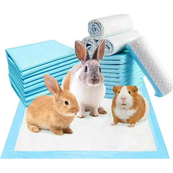 100PCS Guinea Pig Cage Liners Disposable 13" x 18" Rabbit Disposable Potty Training Pad Super Absorbent & Leak-Free Pet Supplies for Bunny Kitten Small Dog Guinea Pig