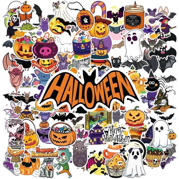 100PCS Halloween Stickers No Repeat, Waterproof Reusable Vinyl Stickers for Laptop Water Bottle Skateboard