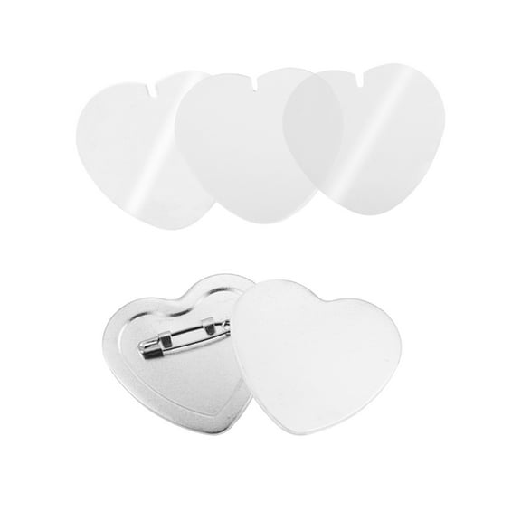 100PCS Heart Badge Press Machine DIY Pin Badge Maker Accessories DIY Metal Blank Pin Badge Maker Parts Supplies ,Easy to Install