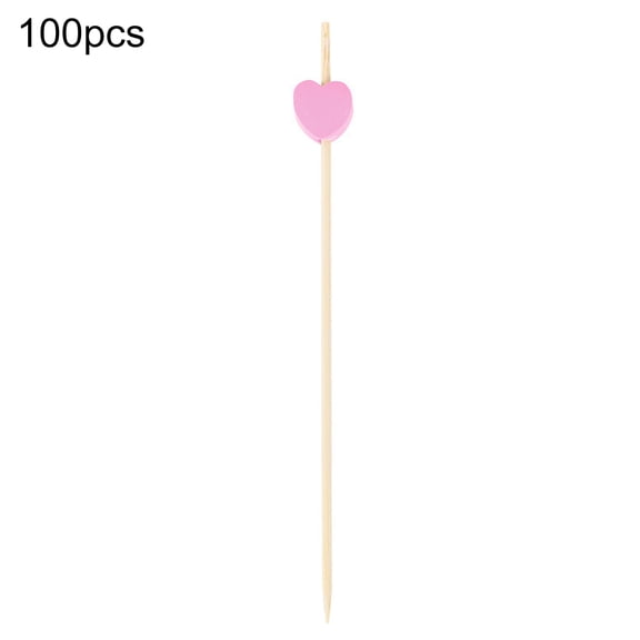 100PCS Heart Shaped Appetizer Toothpicks 4.7" Long Cute Bamboo Toothpicks for Cocktail Wedding Valentine's Day Party Food Fruit Drink Decorative Toothpicks