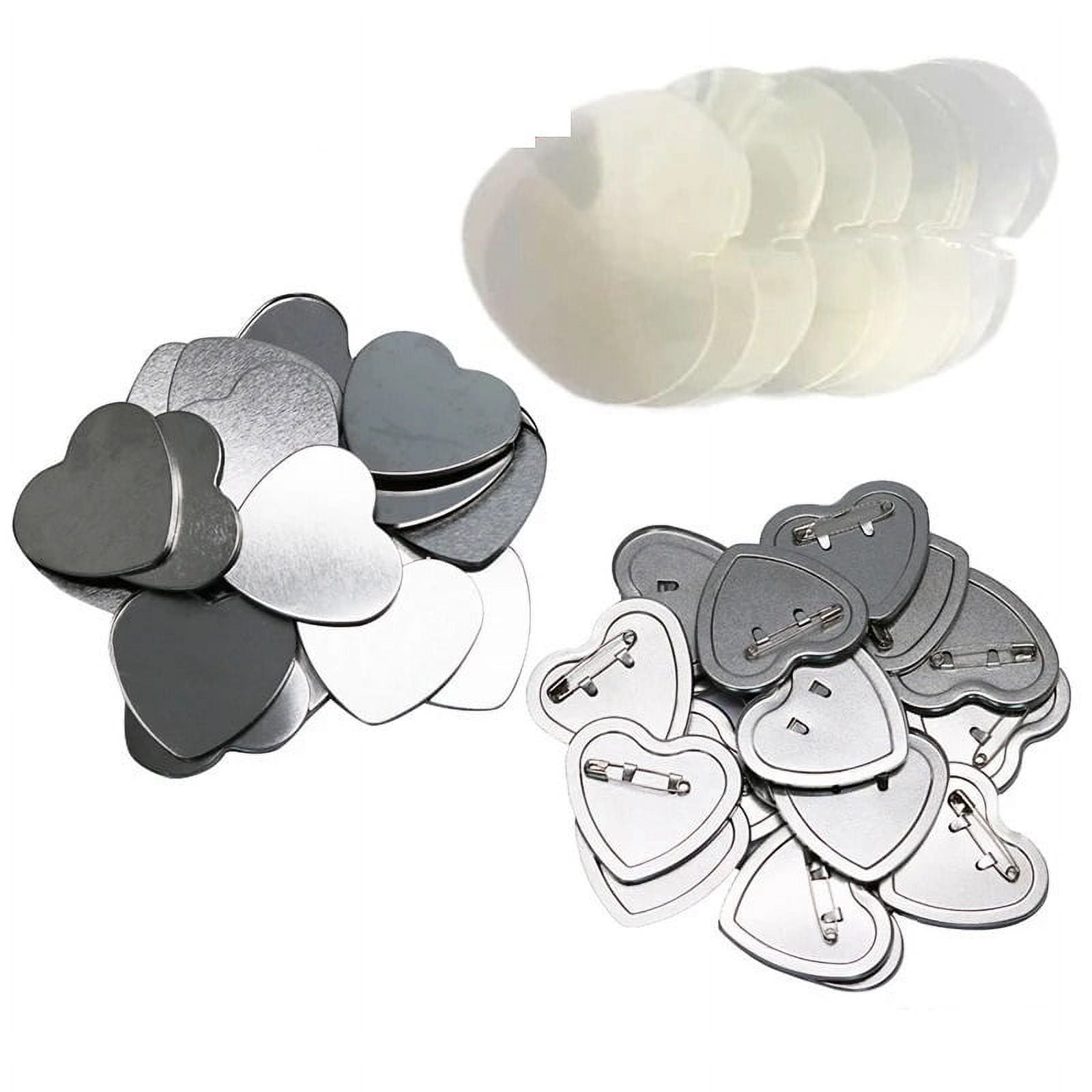 100PCS Heart-Shaped Pins Bottom Cover Membrane Peach Heart Blank Supplies Tinplate 57x53mm ,Beginner-Friendly