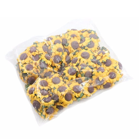 100PCS Homemade Sunflower Simulation Paper Sunflower for DIY Wedding Party Home