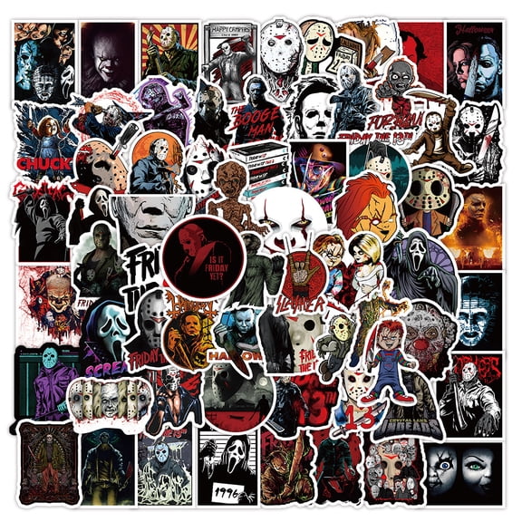 100PCS Horror Movie Stickers for Water Bottle Cup Laptop Guitar Car Motorcycle Bike Skateboard Luggage Box Vinyl Waterproof Graffiti Patches