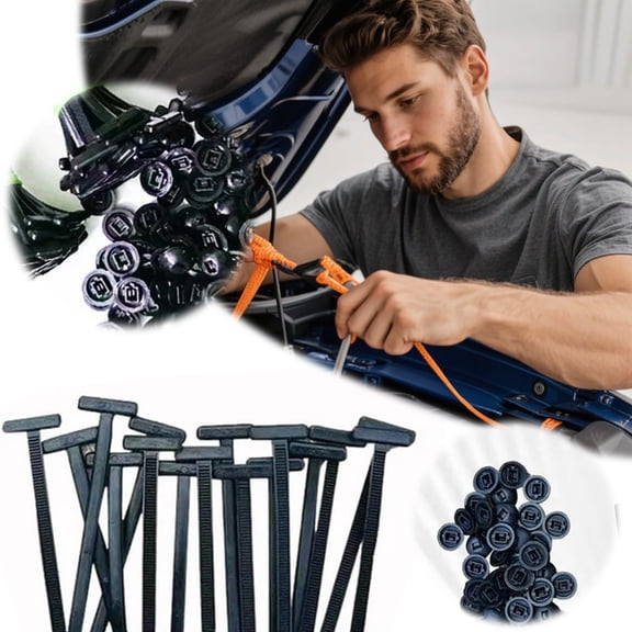 100PCS Industrial Strength Cable Ties - Nylon Zip Ties with Button Head Lock, Heavy Duty Wire Ties for Automotive, Home Improvement & Organization Projects