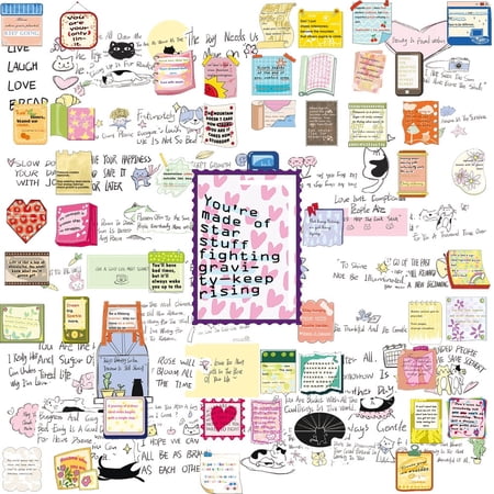 100PCS Inspirational Quote Stickers No Repeat, Waterproof Reusable Motivational Text Decals for Journal Laptop Water Bottle