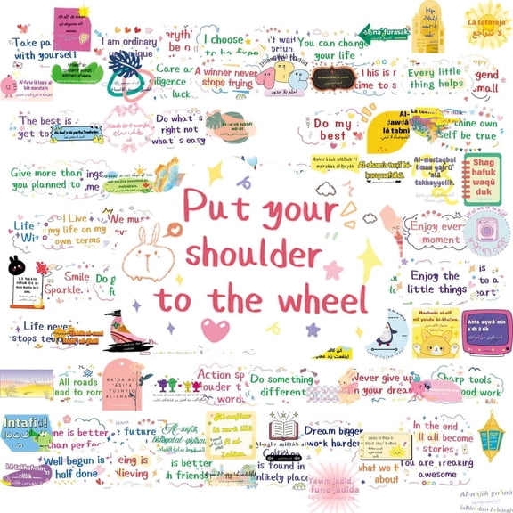 100PCS Inspirational Quote Stickers Unique Waterproof Reusable Motivational Text Decals for Journal Laptop Water Bottle