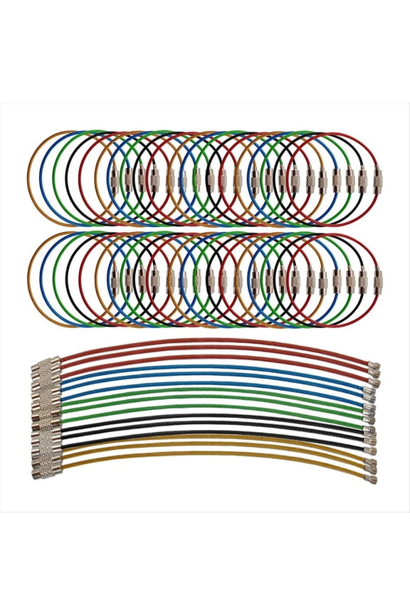 100PCS Keychain, 5.9 Inches Stainless Steel Wire Ring Loop Rings for Hanging Luggage Tag, Keys Keepers