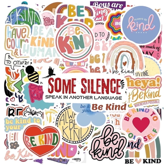 100PCS Kindness Psychology & Motivational English Learning Slogans Stickers – Uplifting Phrases for Mental Wellness and Language Study, Vinyl Decals for Laptops Water Bottles Notebooks Helmets.