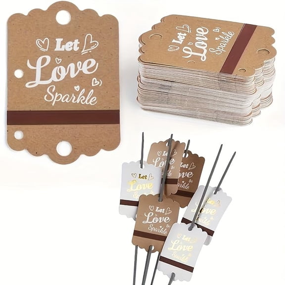 100PCS Kraft Wedding Send-Off Tags with Built-in Match Striker for Anniversary Parties Graduation Birthday Engagement Event