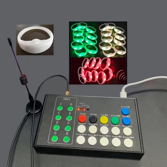 100PCS LED Silicone Bracelets With 24Keys Remote Controller Party Event Wedding DJ Bar Concert Glow Wristband