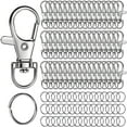 thumbnail image 1 of 100PCS Lobster Claw Clasps and Key Rings, Keychain Making Kit - 50PCS Keychain Clips and 50PCS Key Chain Ring, for Key Chains, Crafts, Lanyard, Key, Jewelry Making, 1 of 8