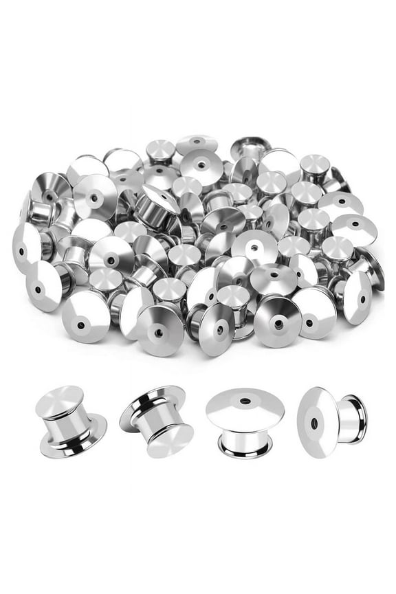 100PCS Locking Pin Back Locking Pin Retainer Buckle, Used for Locking the Back of Metal Pin of Brooch Enamel Lapel Pin