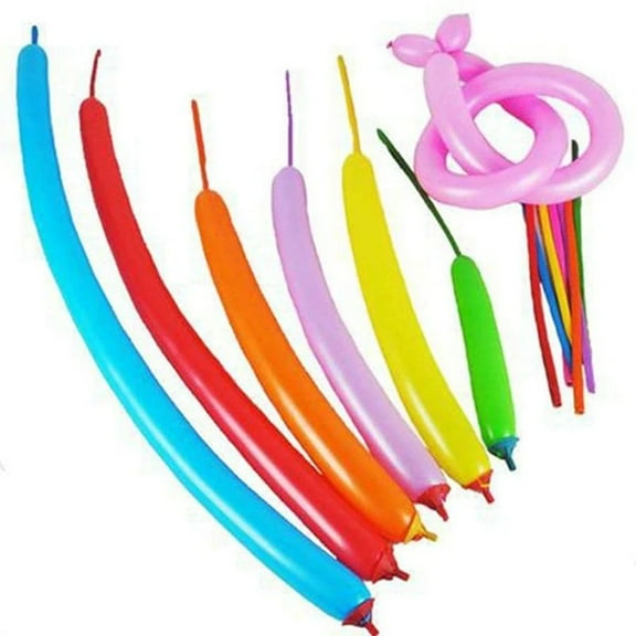 100PCS Long Balloon Woven Balloon Design Cute Cartoon Color Elastic  Birthday Gifts