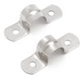 thumbnail image 1 of 100PCS M12 (1/2 Inch) Stainless Steel Rigid Pipe Hole Strap, U Bracket Pipe Strip Cable Clamp Hanger with 2 Holes Fit for 1/2 inch Pipes OD, 1 of 5
