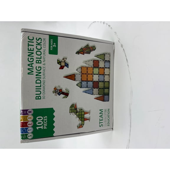 100PCS MAGNETIC TILES MAGNETIC 3D BUILDING BLOCKS SET EDUCATIONAL - MULTI