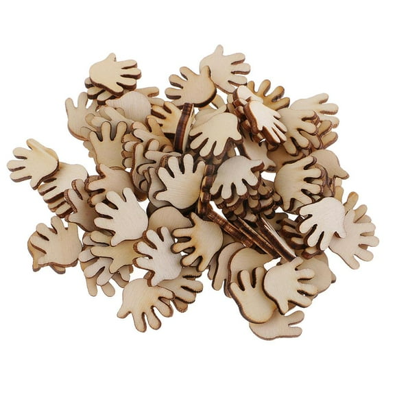 100PCS MDF WOODEN SHAPE BABY HAND craft Arts Decorations
