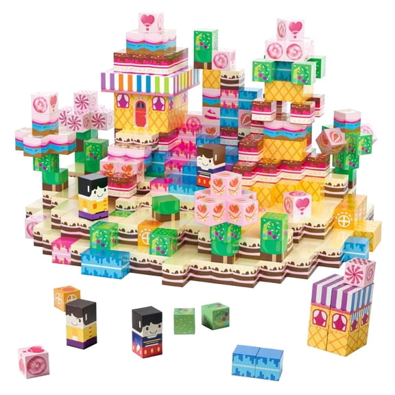 100PCS Magnetic Building Blocks,Magnet Cubes Blocks Kit Toy,Educational Construction Toy for Girls, Montessori Stacking Toy, Toddlers Gifts