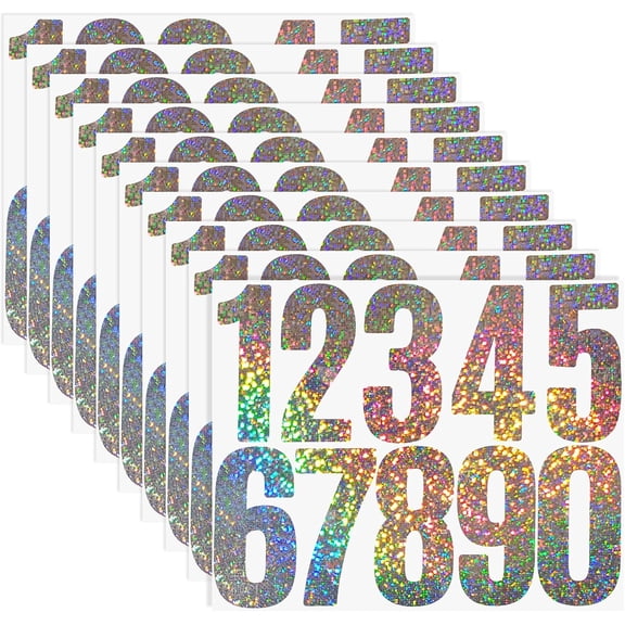 100PCS Mailbox Numbers 3 Inch Waterproof Vinyl Numbers Stickers, Reflective Adhesive Sticker Numbers for Outside Signs Door Cars Mailbox Address Number (10 Sheets Colorful)