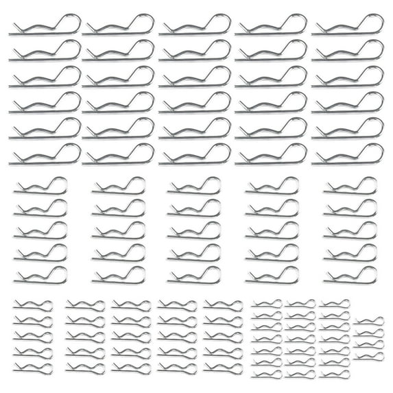 100PCS Mechanical Hitch Hair R Cotter Pin Tractor Clip Assortment Set
