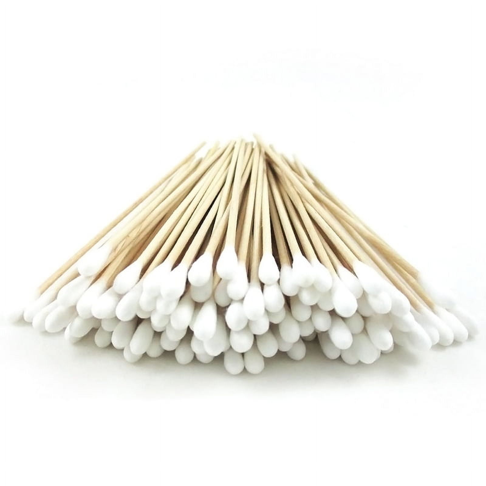 100PCS Medical Swabs  6'' Long Wood Handle Sturdy Cotton Applicator Q-Tip for Medical Use