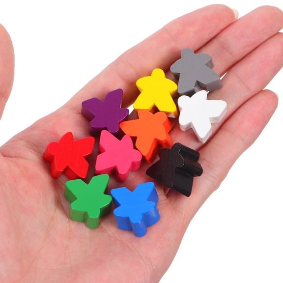 DEEPCRAFF 100-Piece Assorted Color Wooden Game Tokens Set, Handcrafted Quality Pieces for Board Games and Crafts