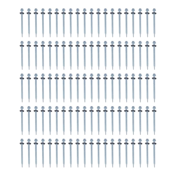 100PCS Metal Self Drilling Screws Hexagon Head 6.3mm with EPDM Washer Seal