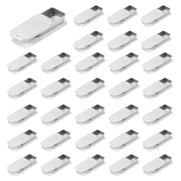 100PCS Metal Slide Top Containers, Metal Rectangular Sliding Lid Boxes for Candles Jewelry Crafts 50x25x10MM