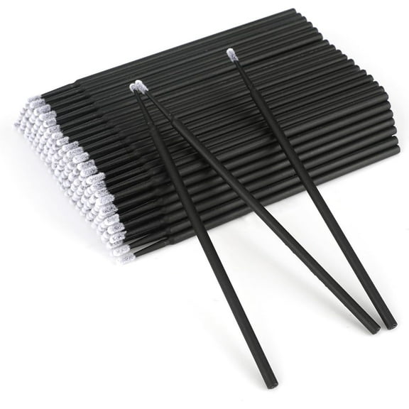 100PCS Micro Brush Applicator-Black Micro Mascara Wands-Disposable Micro Brushes-Micro Lash Lift Brush Applicators-Micro Fibre Lash Brushes for Eyelash Extensions, Nail Polish and Crafts