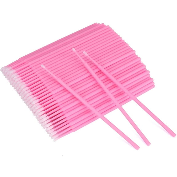 100PCS Micro Brush Applicator-Pink Micro Mascara Wands-Disposable Micro Brushes-Micro Lash Lift Brush Applicators-Micro Fibre Lash Brushes for Eyelash Extensions, Nail Polish and Crafts