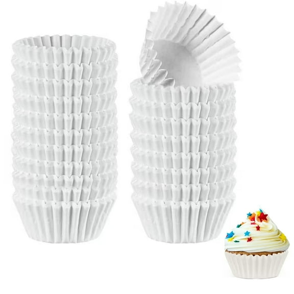 100PCS Mini Cupcake Liners Round Cake Baking Cups Muffin Liners Cases Home Party White