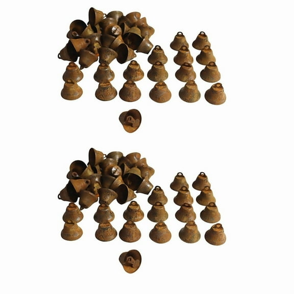 100PCS Mini Jingle Bells, Christmas Bells, for Crafting Wreath Craft Bells, Holiday Home Decoration Bells (Rusty 1 Inch)