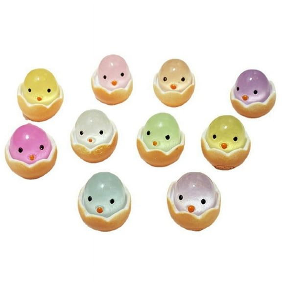 100PCS Mini Luminous Chick Resin Miniature Figurines Glow Tiny