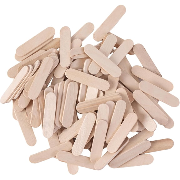100PCS Mini Wood Craft Sticks, Mini Popsicle Sticks, Natural Wooden Food Grade Craft Stick for Homeschool Arts and Crafts, Waxing Supplies, Classroom Art Supplies, 1.6x0.4inch