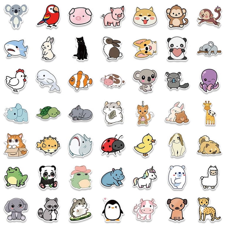 Labubu Stickers 100Pcs Funny Animal Stickers, Cute Kawaii Animal ...