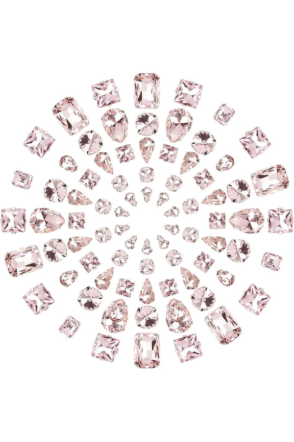 100PCS Mixed Shapes Sew On Rhinestones Tear Drop Rhinestones Flatback Gemstones