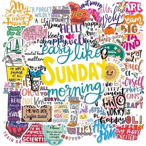 100PCS Motivational Mental Health Stickers – “Be Kind to Your Mind”, “Breathe”, “It’s Okay Not to Be Okay” – Calming & Empowering – Perfect for Journals, Water Bottles, Laptops, Lockers.