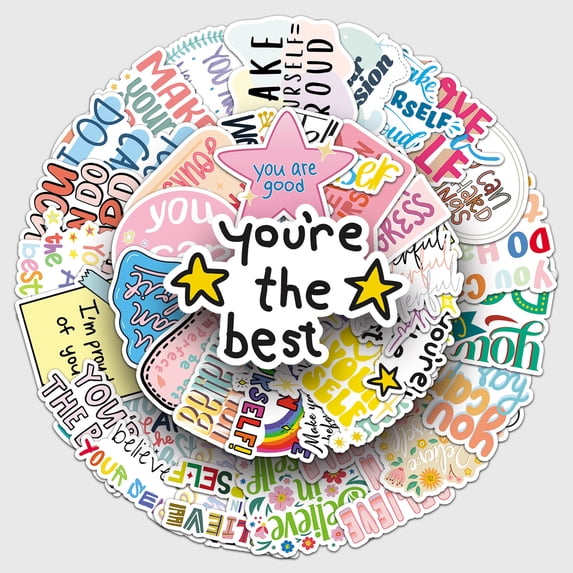 100PCS Motivational Scrapbook Stickers, Small Personalized Funny Inspirational Stickers Junk Journal Planner Scrapbook Supplies for Vision Board Water Bottle Adults Emotional Support