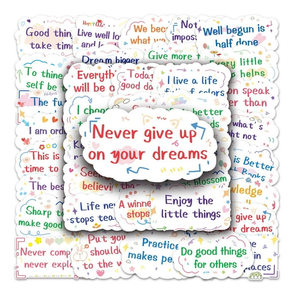 100PCS Motivational Scrapbook Stickers, Small Personalized Funny Inspirational Stickers Junk Journal Planner Scrapbook Supplies for Vision Board Water Bottle Adults Emotional Support