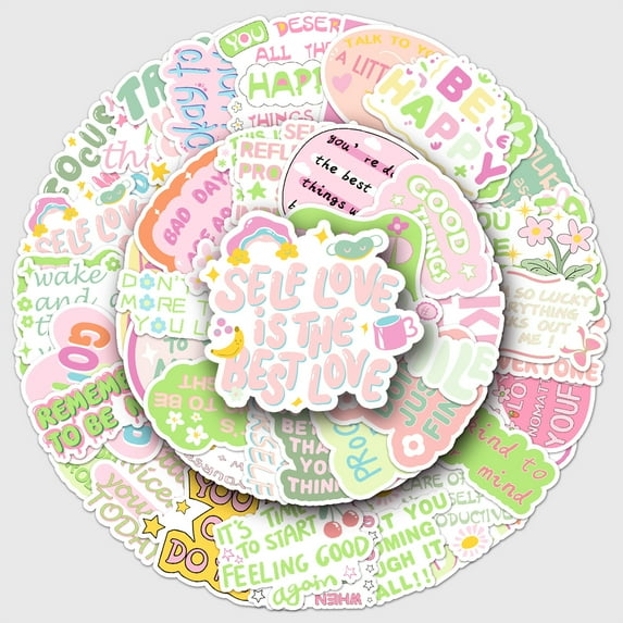 100PCS Motivational Scrapbook Stickers, Small Personalized Funny Inspirational Stickers Junk Journal Planner Scrapbook Supplies for Vision Board Water Bottle Adults Emotional Support
