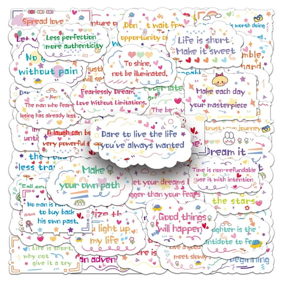 100PCS Motivational Scrapbook Stickers, Small Personalized Funny Inspirational Stickers Junk Journal Planner Scrapbook Supplies for Vision Board Water Bottle Adults Emotional Support