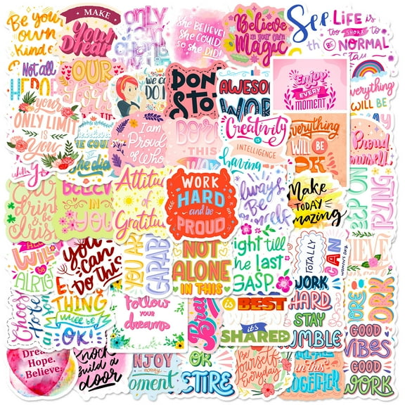 100PCS Motivational Stickers for Emotional Support, Water Bottle Laptop Scrapbook Stickers, Small Mental Health Inspirational Positive Affirmation Journal Stickers