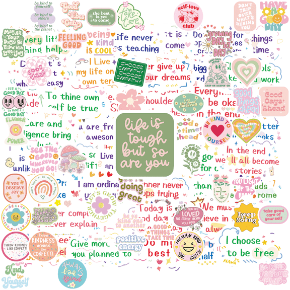 100PCS Motivational Stickers, Inspirational Words Sticker, Vision Board Positive Affirmation Sticker, Water Bottle, Laptop, Journaling, Reward Stickers for Teachers Students