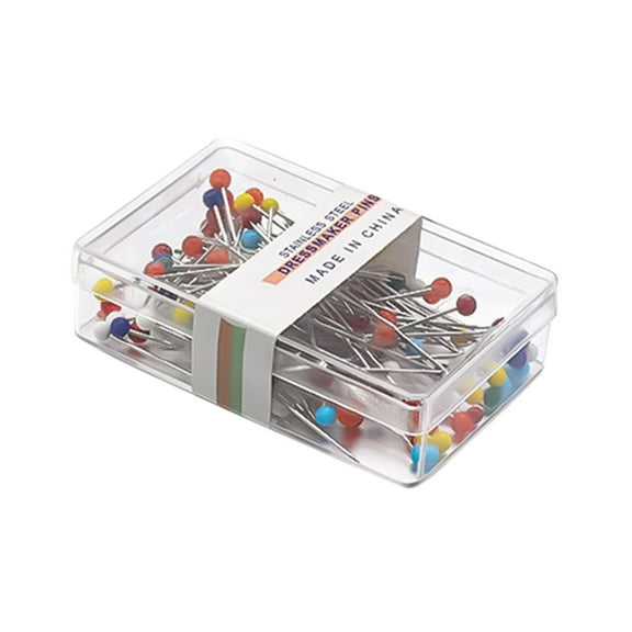 100PCS Multicolor Pearl Head Sewing Pins, Stainless Steel Straight Quilting Pins for Fabric, DIY Crafts and Dressmaking with Storage Case