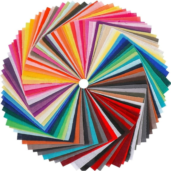 100PCS Colorful Cotton Fabric 4x4 Inch, Cotton Blend Cloth Square Fabric Bundle for DIY Sewing Crafts, Patchwork Fabric in Various Colors